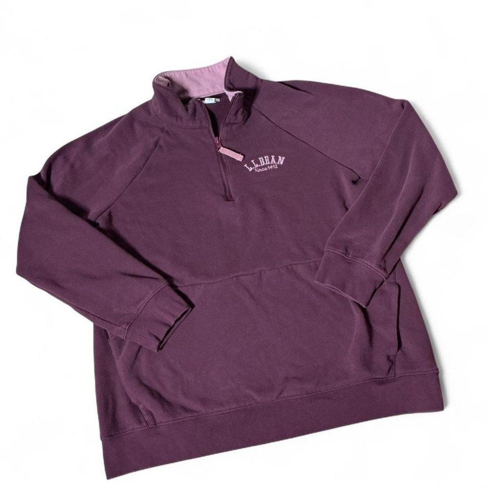 LL Bean Womens‎ Gorpcore Quarter Zip Pullover Sweatshirt Fleece Logo M 517789
